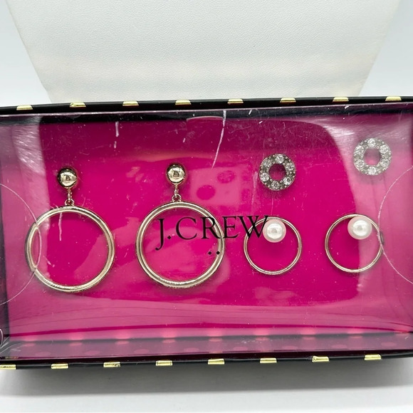J. Crew Three Pair Boxed Earrings NWT - Picture 3 of 5